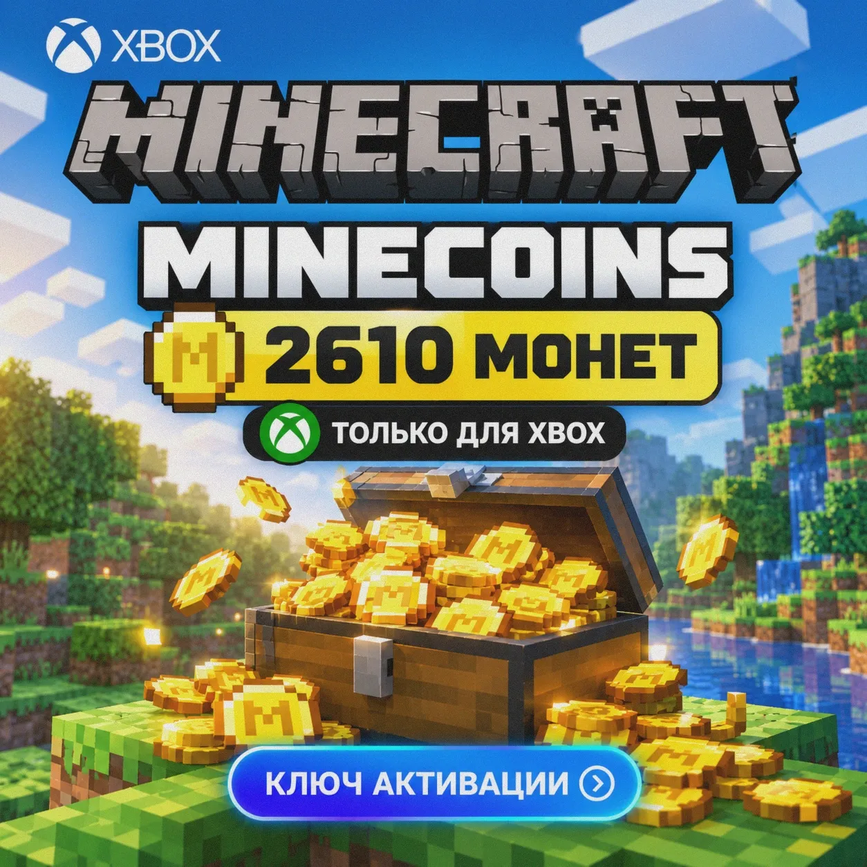 Ключ | Minecoins Pack: 2610 Майнкоин только для Xbox (Майнкрафт)
