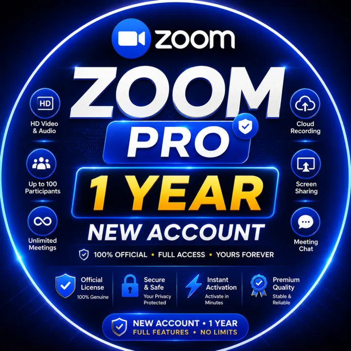 Zoom Workplace Pro, 12 месяцев на новый аккаунт / полная гарантия
