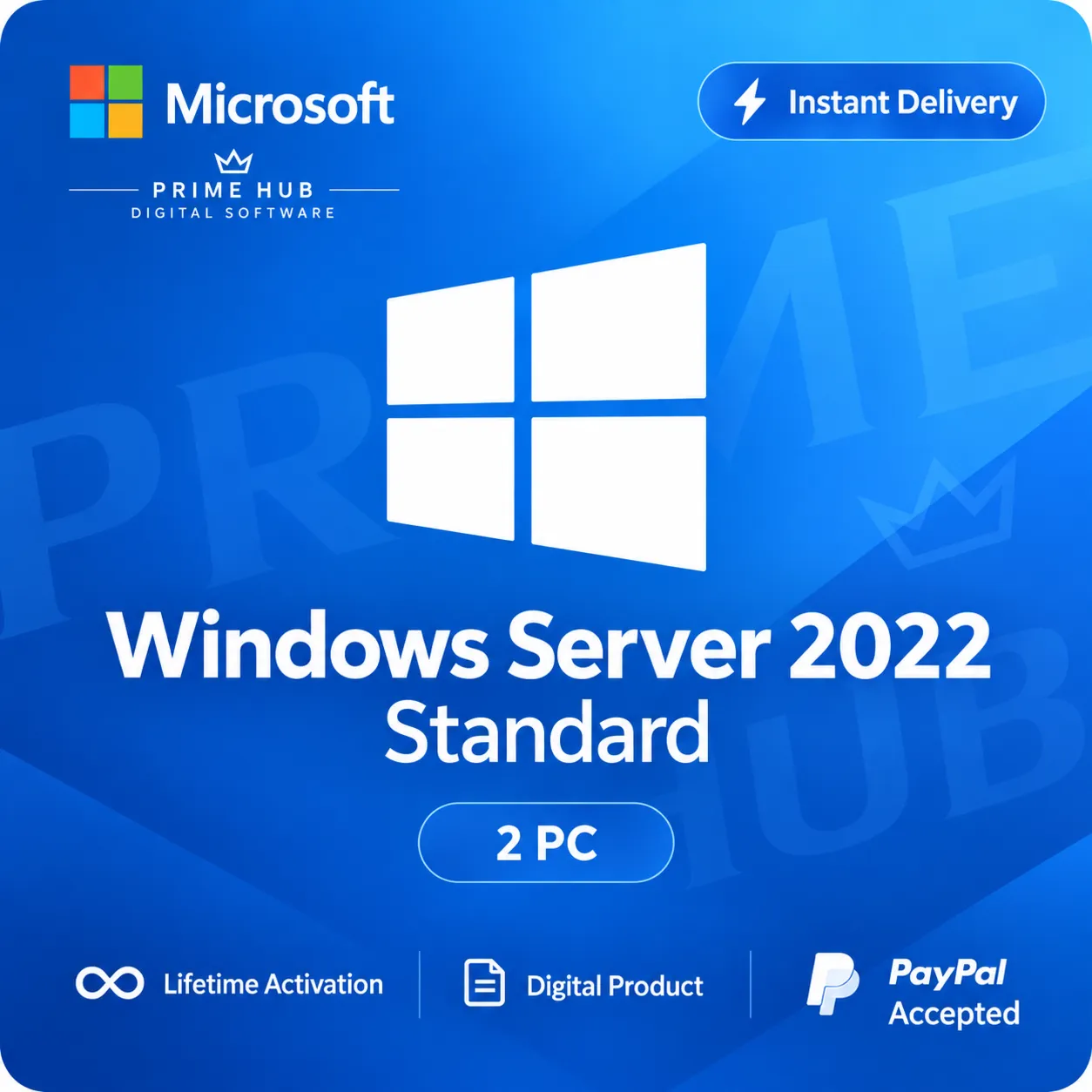 Windows Server 2022 Standard Ключ | 2 ПК | Бессрочная активация