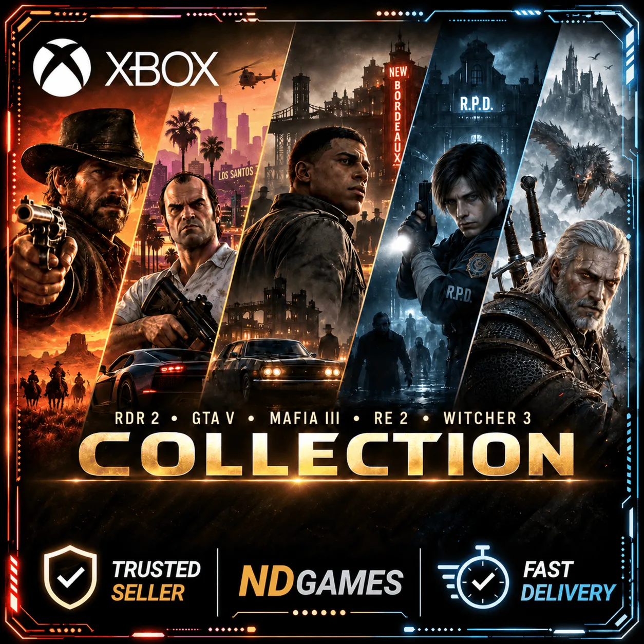 RDR 2 + GTA V + MAFIA 3 + RE 2 + Witcher 3 [Сборник] Xbox One X|S &amp; Xbox Series X|S