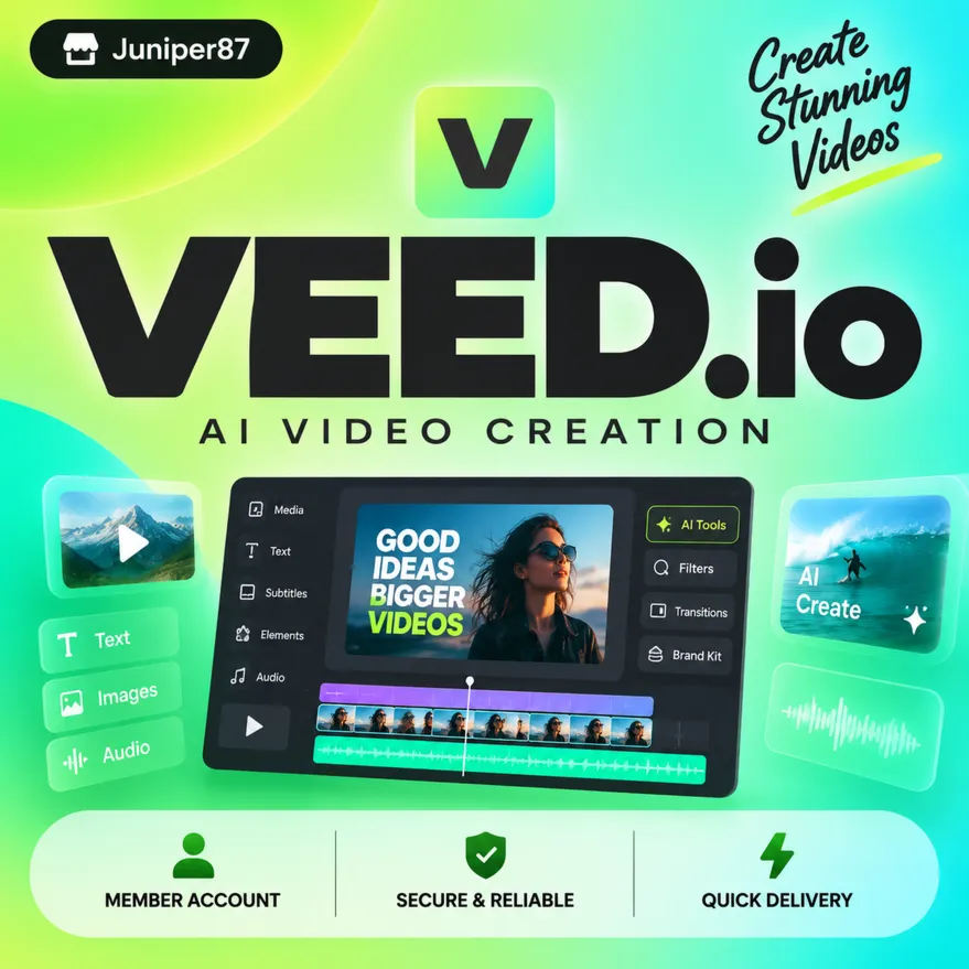 Veed.io | Veed ai Creator（500 Credits）Subscription 1Month