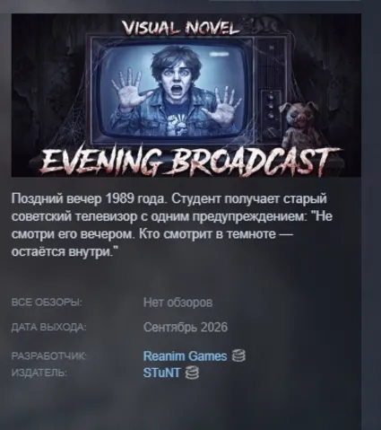 Visual Novel: EVENING BROADCAST STEAM KEY REGION GLOBAL+РОССИЯ ЛИЦЕНЗИЯ
