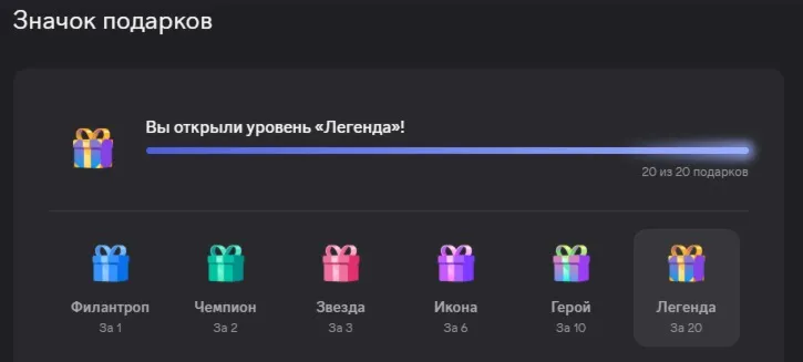 DISCORD ЗНАЧОК ПОДАРКА ПРОФИЛЯ