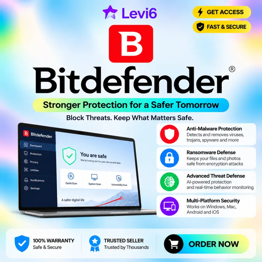 Bitdefender Total Security – Ключ – 1-10 ПК – 1-3 года | Глобальный