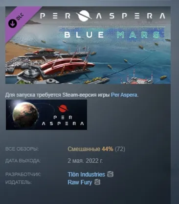 Per Aspera: Blue Mars АВТОДОСТАВКА DLC STEAM РОССИЯ