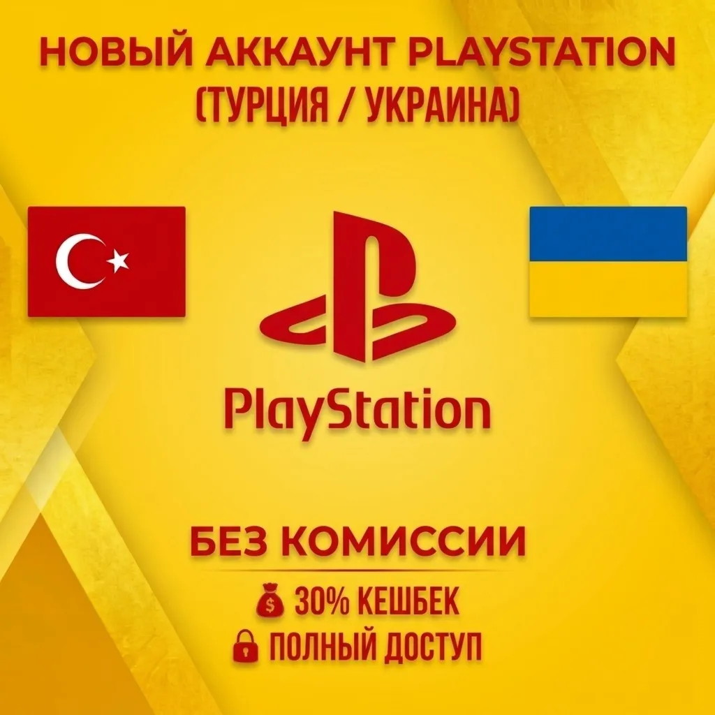 Турецкий/Украинский НОВЫЙ АККАУНТ PSN • РОДНАЯ ПОЧТА • PLAYSTATION • PS4/PS5