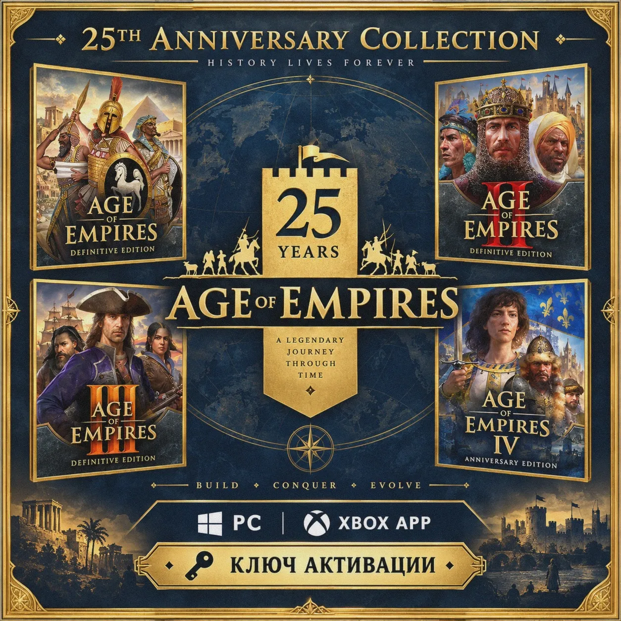 КЛЮЧ КОЛЛЕКЦИЯ В ЧЕСТЬ 25-ЛЕТИЯ AGE OF EMPIRES PC (WIN)