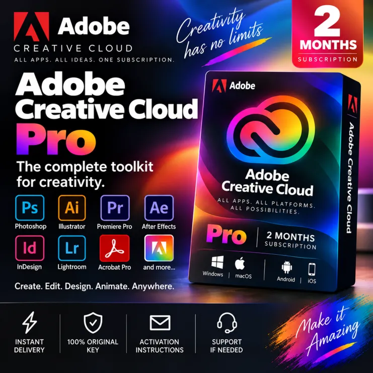Adobe Creative Cloud Pro – 2 Months | Activation Key