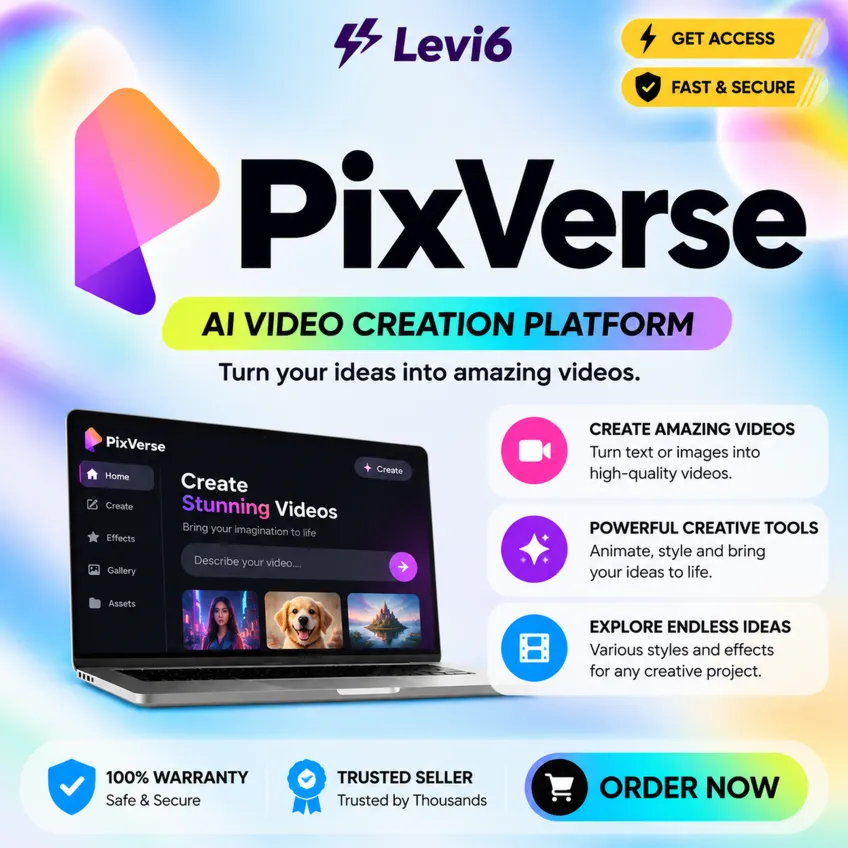 PIXVERSE AI | 1 Month SUBSCRIPTION/CREDITS PURCHASE