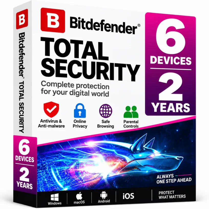 Bitdefender Total Security 6 Device 2 Year