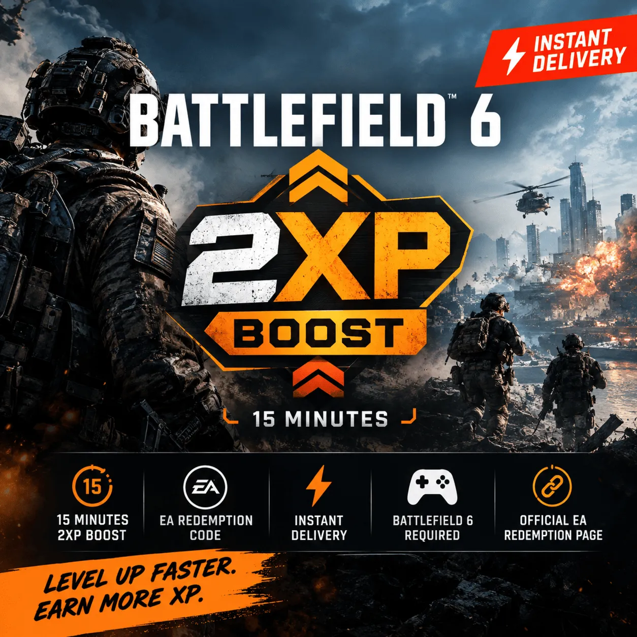 Battlefield 6 —15M 2XP Boost 🎮⚡