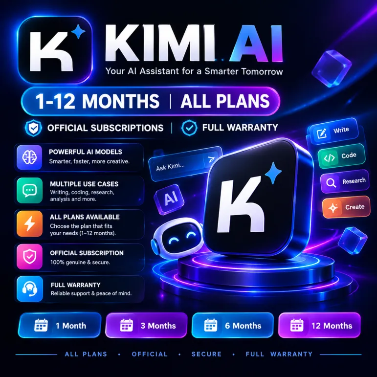 KIMI AI — 1–12 Month Access | All Plans | Official Subscription | Full Warranty