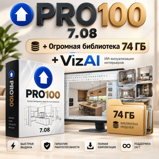 PRO100 7.08 + Огромная библиотека 74 ГБ + VizAi