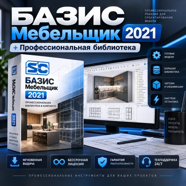 Базис Мебельщик 2021 + Библиотека