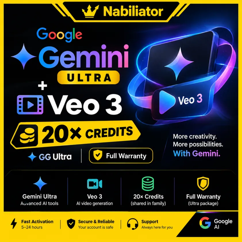 🚀Gemini AI Ultra + Veo 3 | 25,000 RANDOM Credits | 1 Month + Antigravity