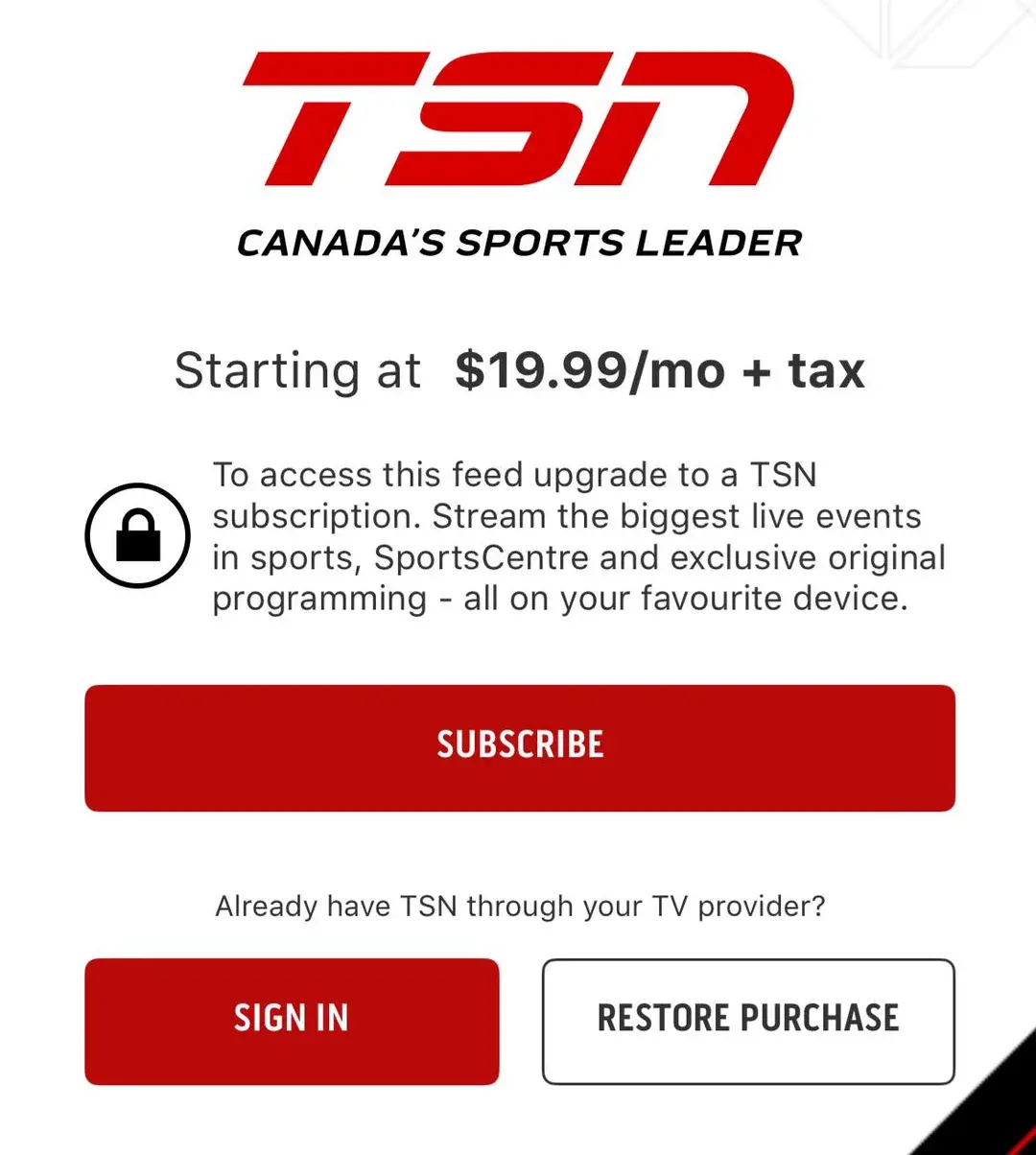 TSN Subscriptions Account 1