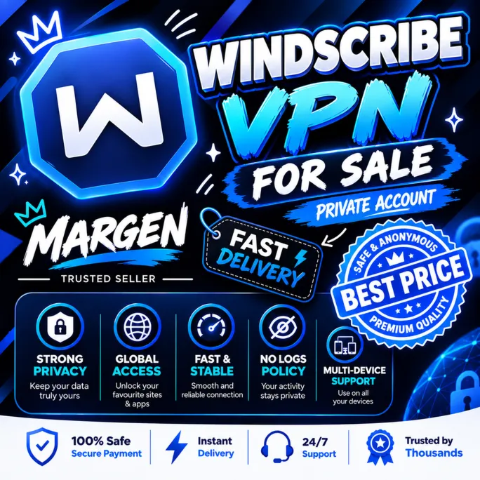 Windscribe VPN Premium • Up to 1 Year • Fast & Safe IP • Cheapest