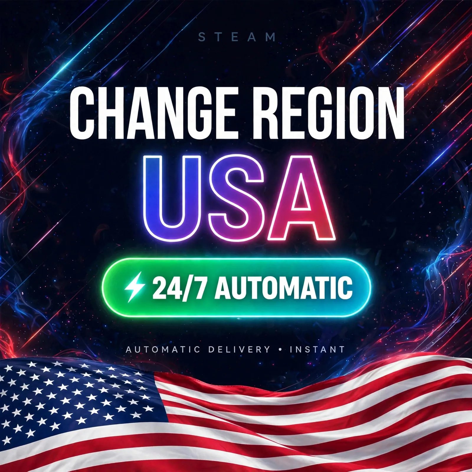 Смена Региона Steam НА США 24/7 — Автоматическая Выдача