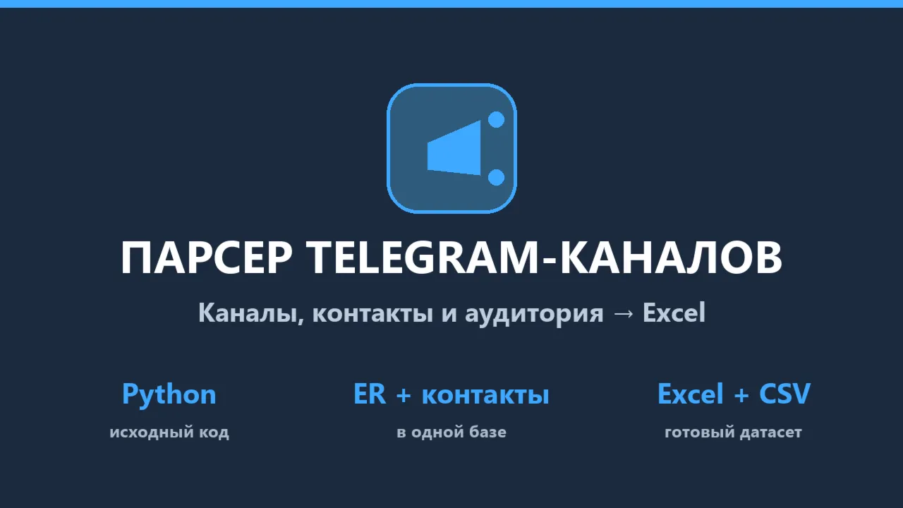 Парсер Telegram-каналов: каналы, чаты, контакты → Excel — исходный код на Python