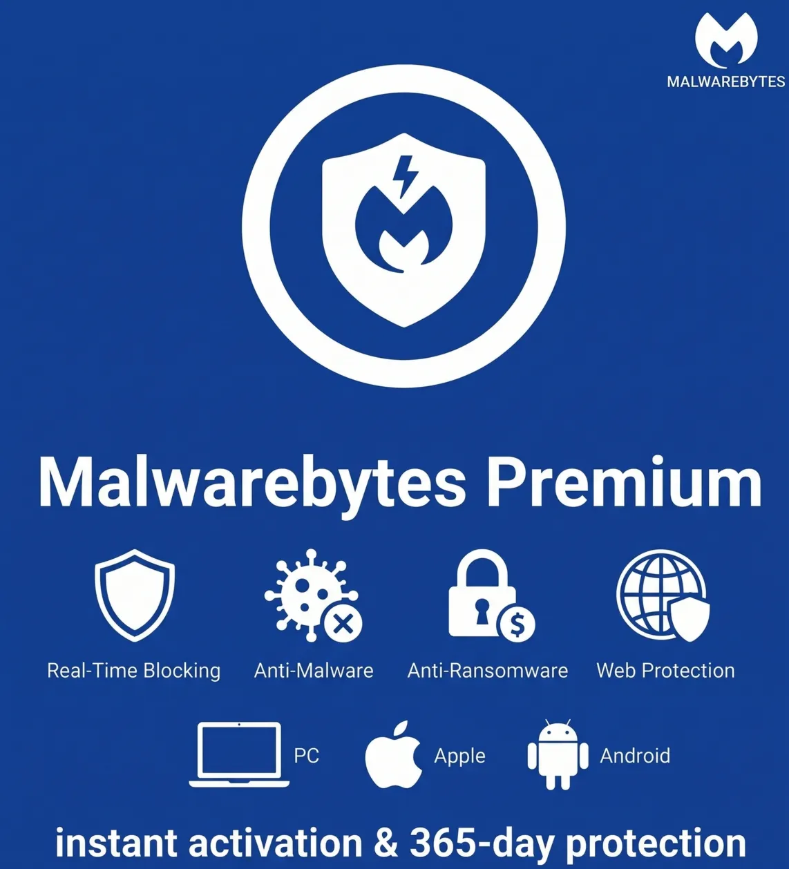 Malwarebytes Premium — подписка на 1 год для 1 устройства