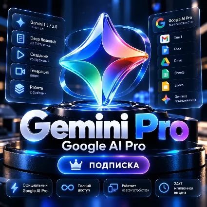 Gemini Pro (Google AI Pro) — 18 месяцев | ссылка активации | автовыдача 24/7