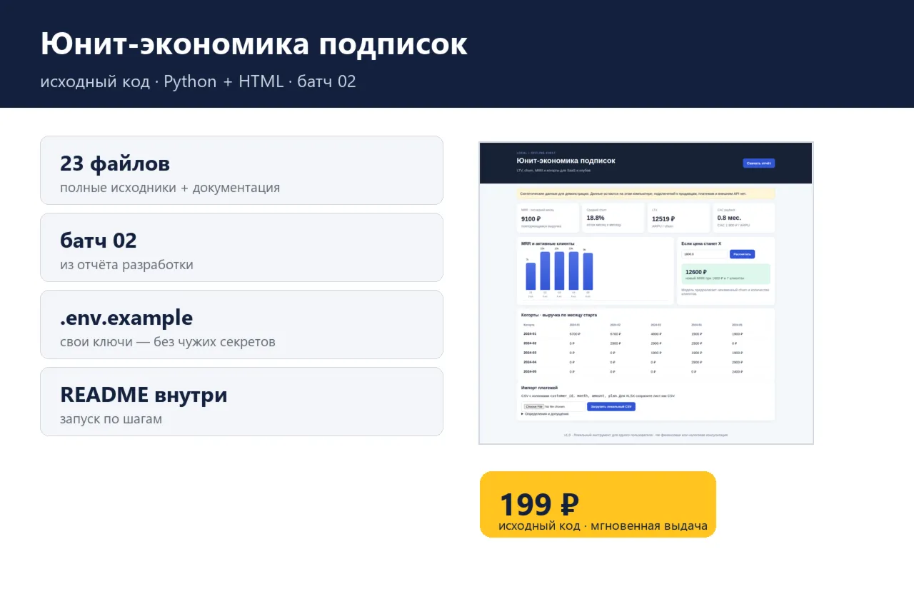 Юнит-экономика подписок — исходный код