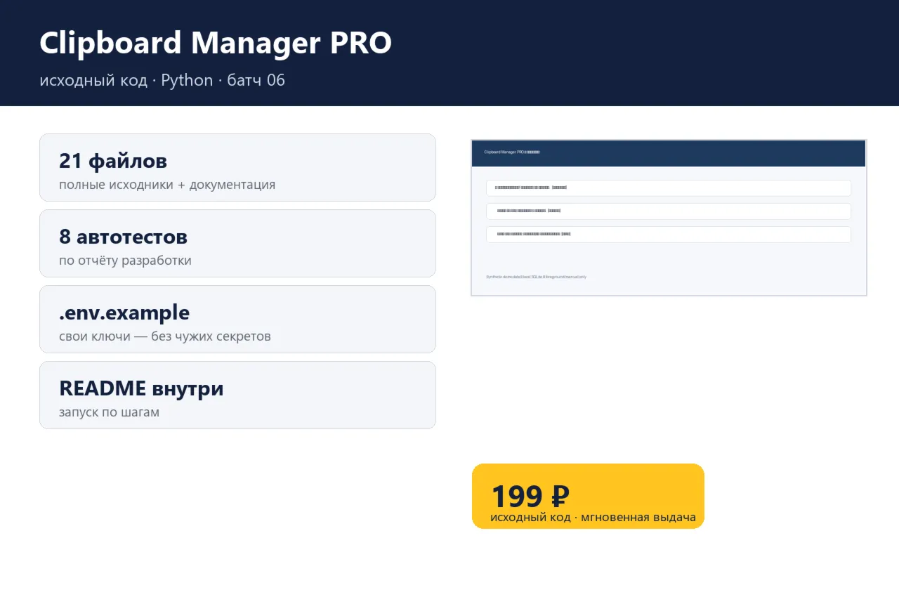 Clipboard Manager PRO — исходный код