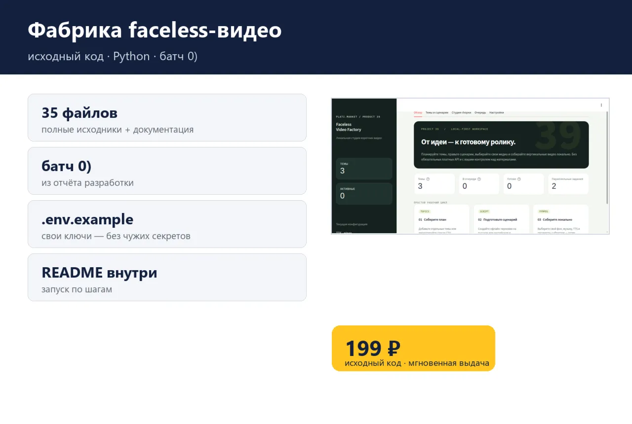 Фабрика faceless-видео — исходный код
