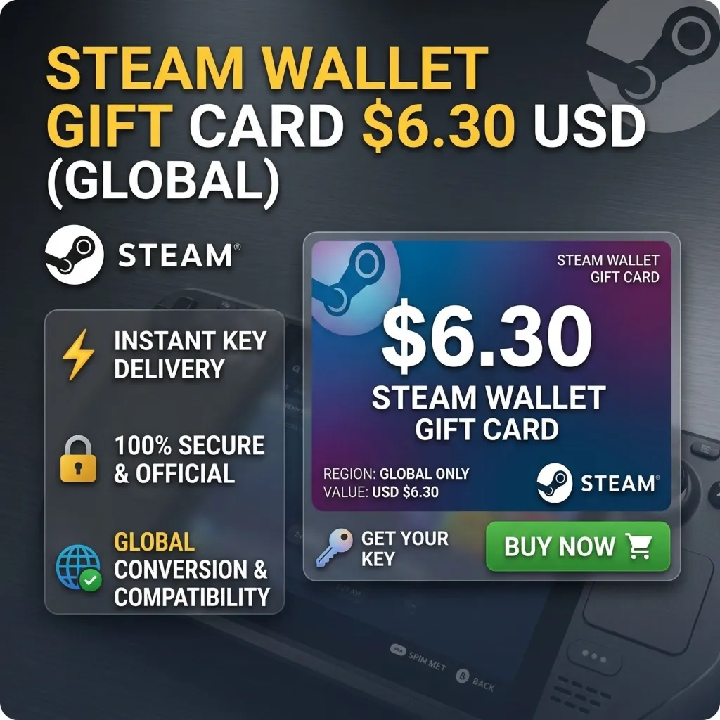 ️Steam Wallet Gift Card $6.3 USD (Global)