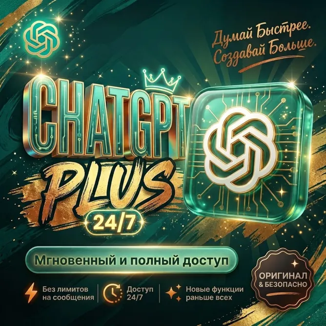 [​24/​7]​ ChatGPT 6 GO/PLUS/PRO | 1 МЕСЯЦ | АВТОВЫДАЧА