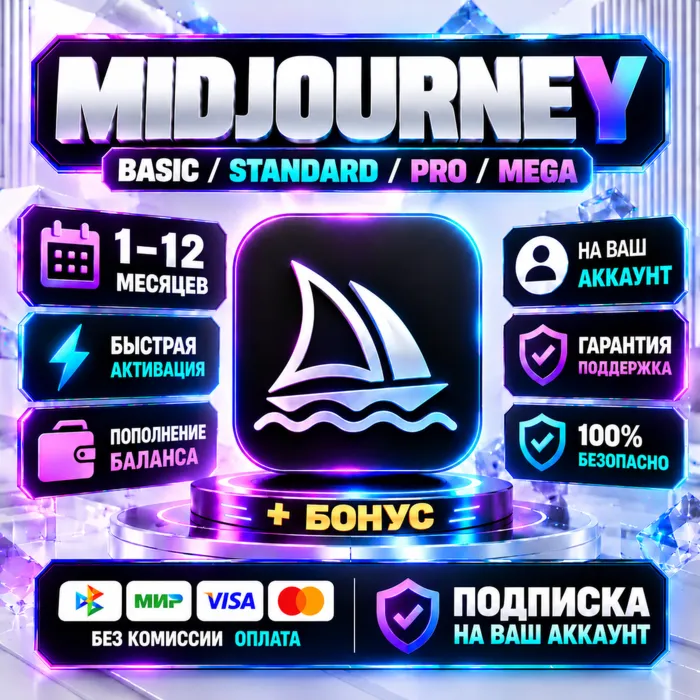 Midjourney - 1-12 месяцев / Все планы / Официальные подписки / Полная гарантия