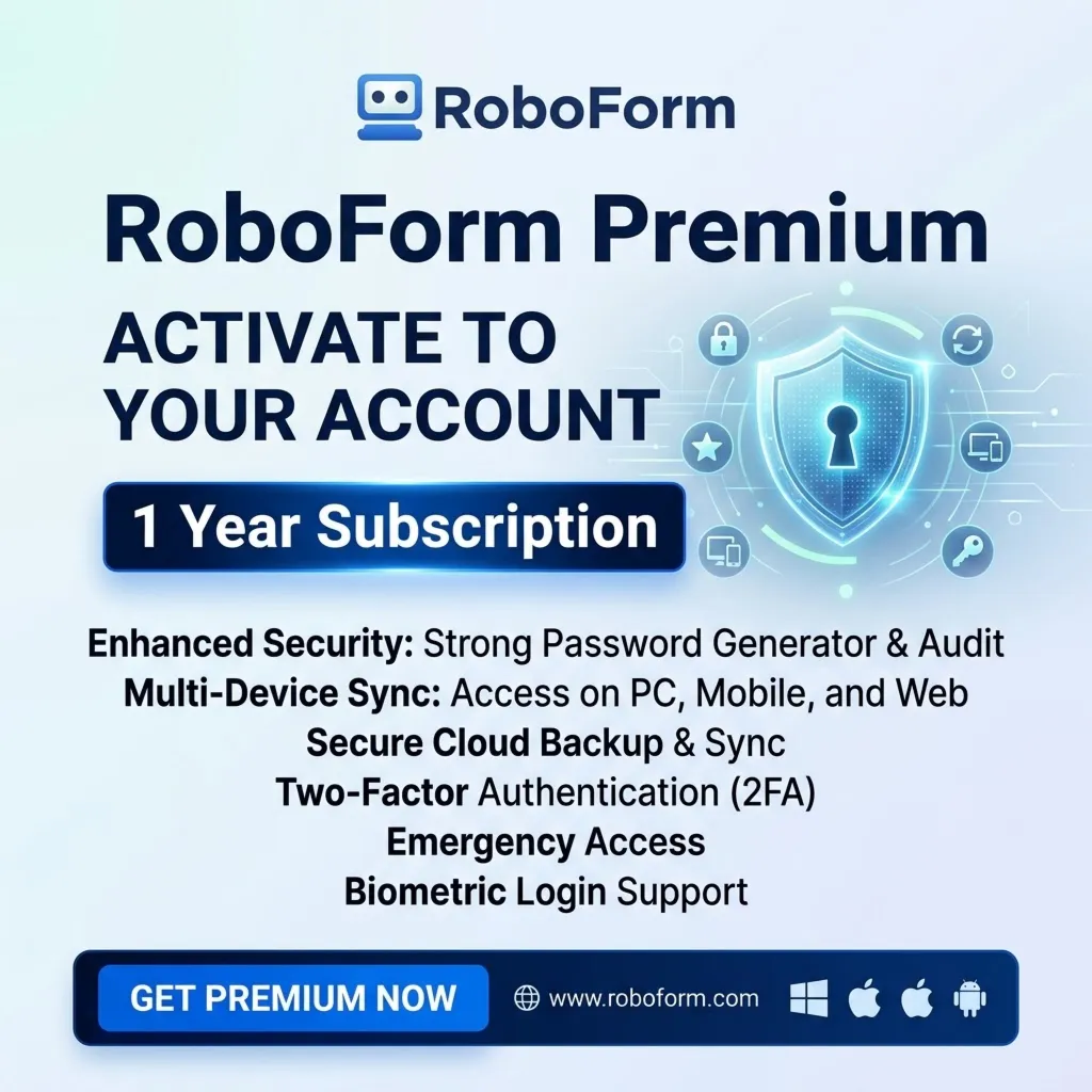 RoboForm Premium — Активация аккаунта (подписка на 1 год)