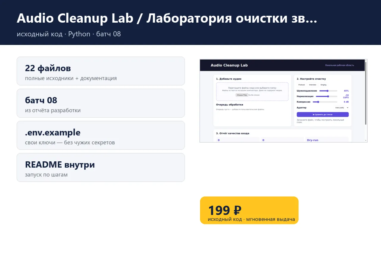 Audio Cleanup Lab / Лаборатория очистки звука — исходный код