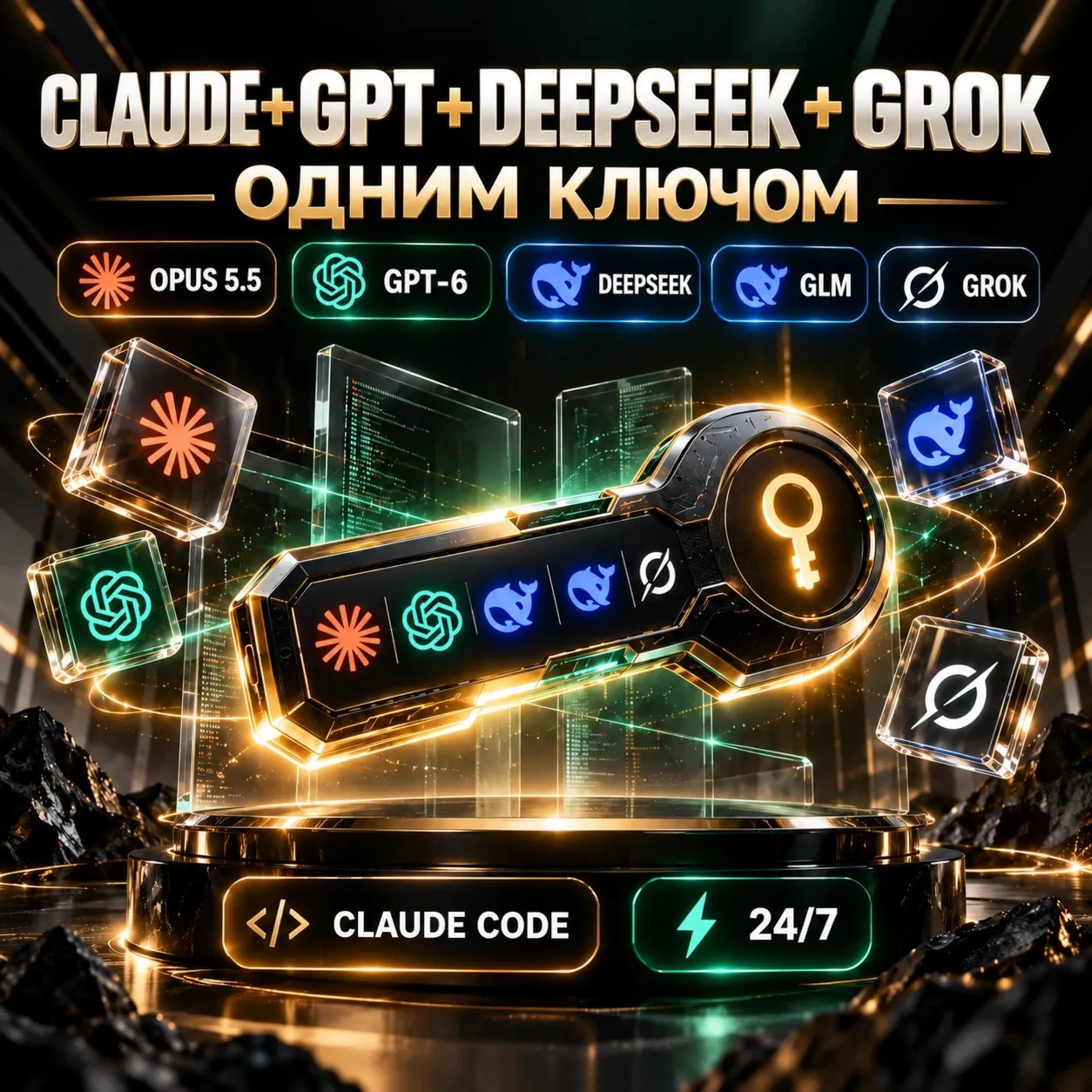 CLAUDE + GPT + GROK + DEEPSEEK ОДНИМ КЛЮЧОМ | OPUS 5.5 • GPT-6 • GLM | CLAUDE CODE