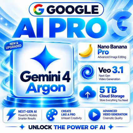 GOOGLE AI PRO ⚡ ️ Gemini 4 ARGON, Nano Pro, Veo, 5 ТБ | НА ВАШ АККАУНТ | А