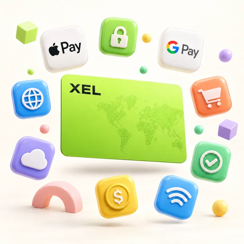 XEL Глобальная платёжная карта USD | $10-$2500 Выпуск с балансом | Apple Pay Google P