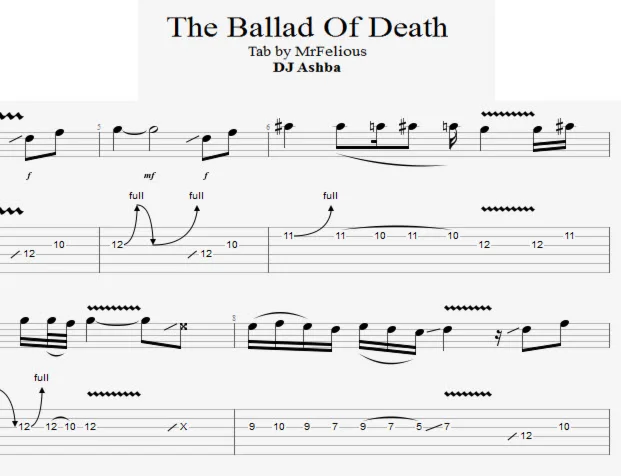 The ballad of Death - DJ Ashba (tabs)