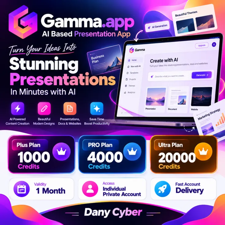 Подписка GAMMA.APP AI (PLUS / PRO / ULTRA) — 1 месяц