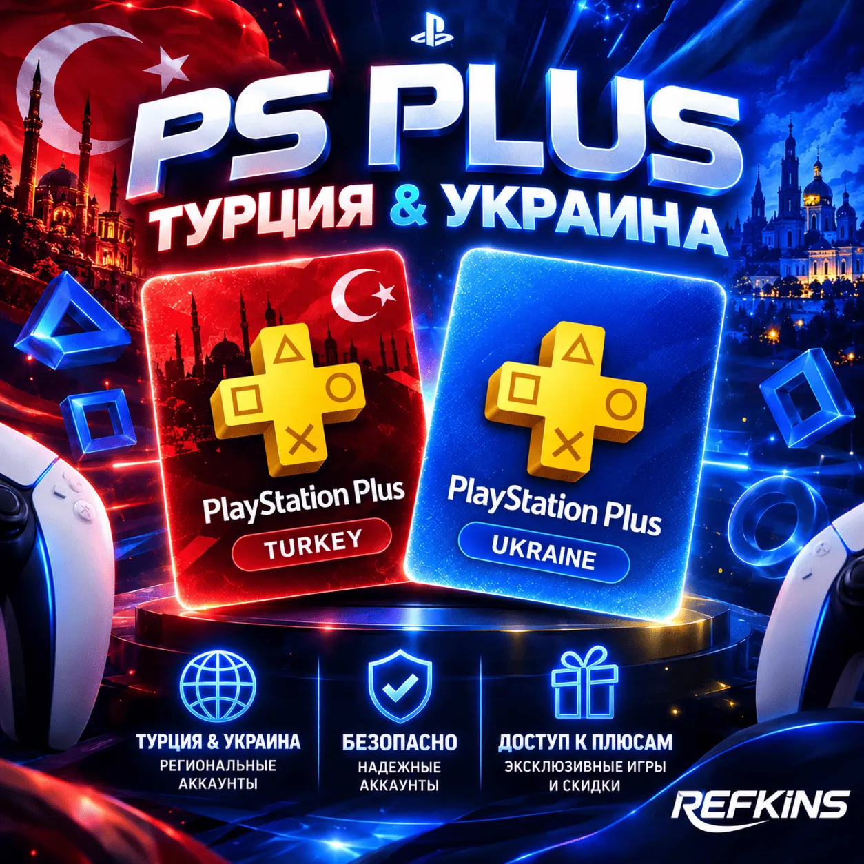 ПОДПИСКА PS PLUS ТУРЦИЯ &amp; УКРАИНА Essential Extra Deluxe + EA Play