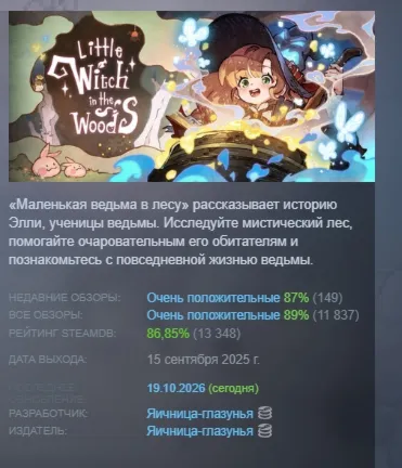 Little Witch in the Woods AUTODELIVERY STEAM GIFT INSTANTLY