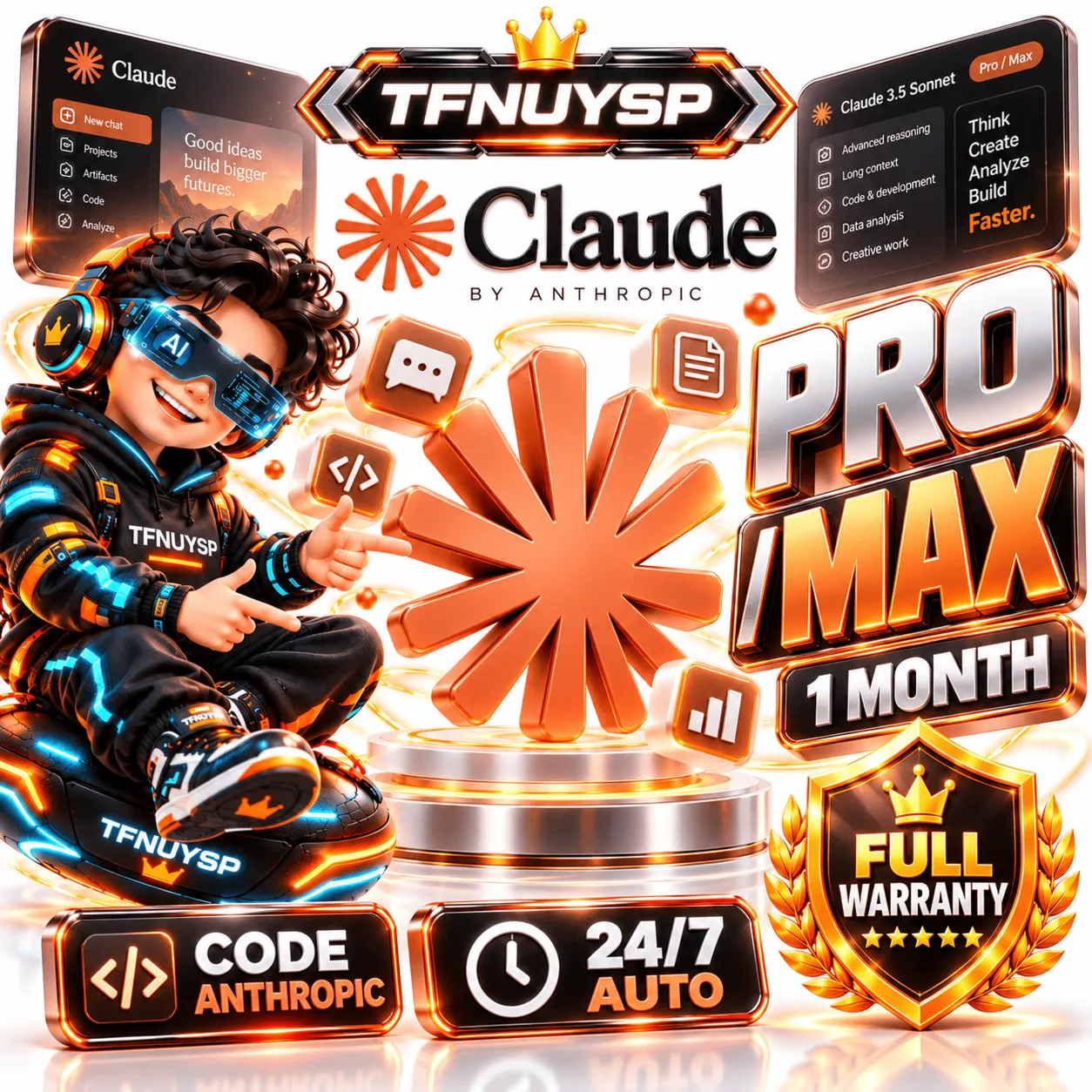 [24/7 АВТО] CLAUDE AI 5.5 PRO / MAX (1 МЕСЯЦ) ⚡ OPUS 5.5 &amp; SONNET 5.5 | ГАРАНТИЯ