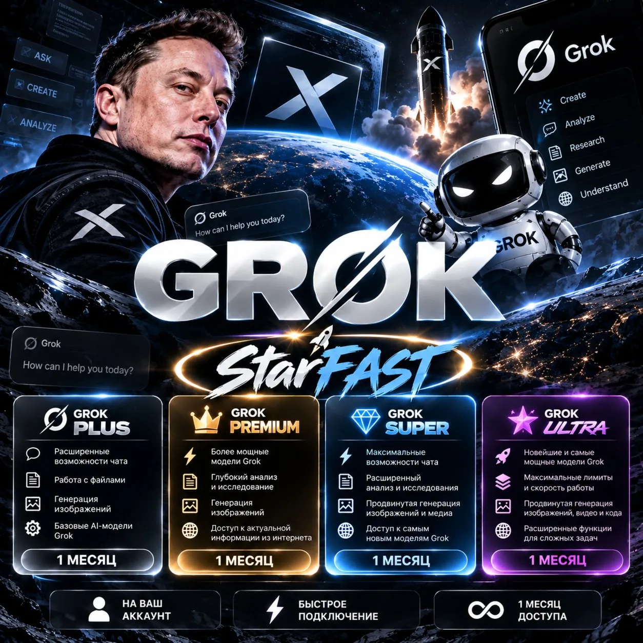 GROK | PLUS/PREMIUM/SUPER/ULTRA | 1 MONTH | TO YOUR ACCOUNT | FAST