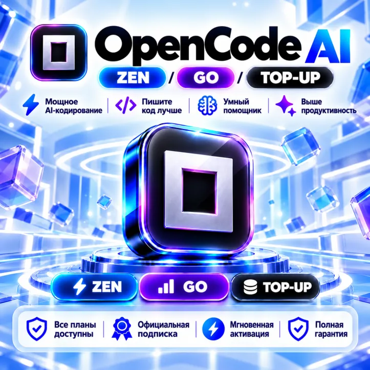 OpenCode AI — Zen / Go / Пополнение | Официальная премиум-подписка | Полная гарантия