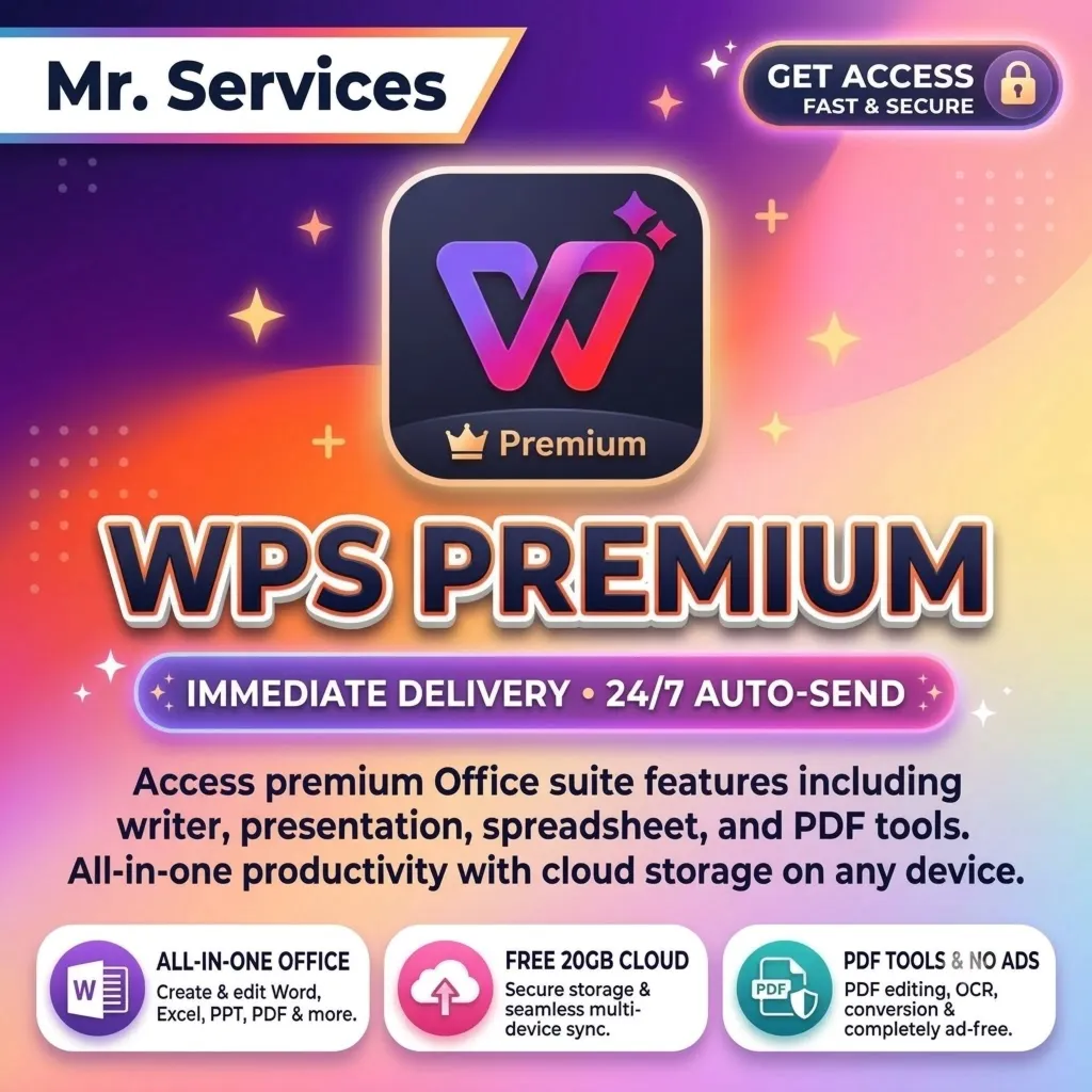 План WPS Office Premium — Совместное использование аккаунта на 1/3/6/12 месяц