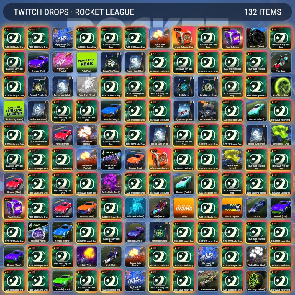 ⚜️Rocket League⚡Твич Дропсы⭐132 предметов + 🎁