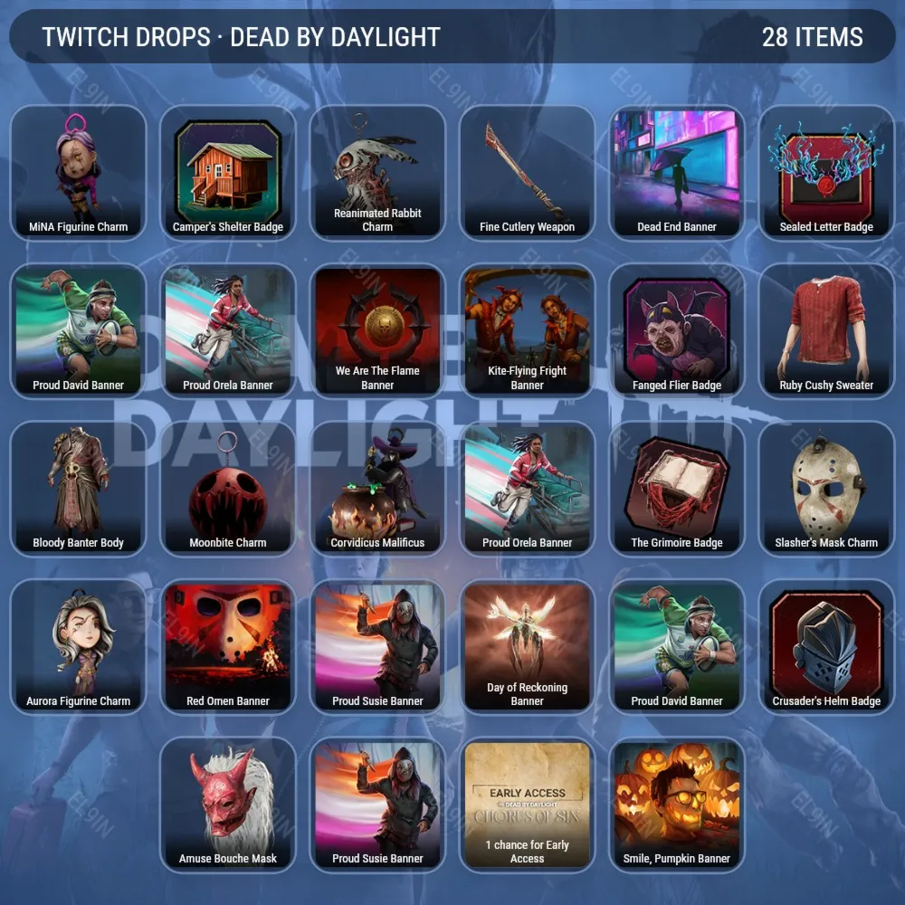 💥Dead by Daylight🧨Твич Дропсы💫28 предметов + 🎁