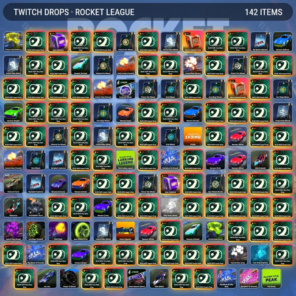 🎮Rocket League🔥Твич Дропсы🌈142 предметов + 🎁