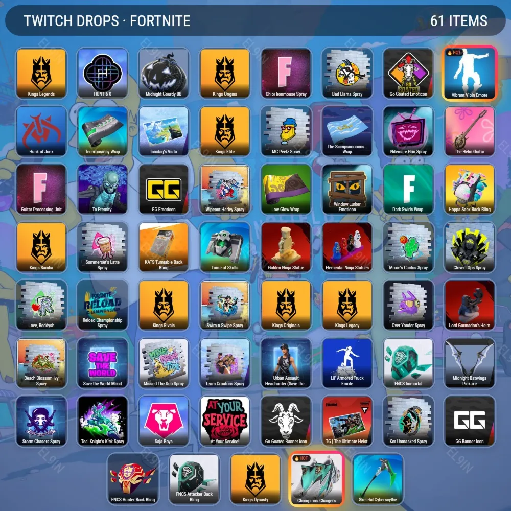 🎮Fortnite🚀Твич Дропсы🎯61 предметов + 🎁