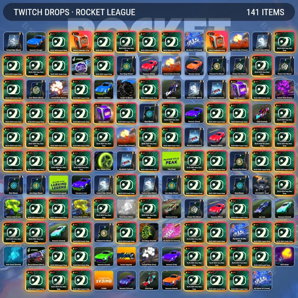 🎶Rocket League💡Твич Дропсы👾141 предметов + 🎁