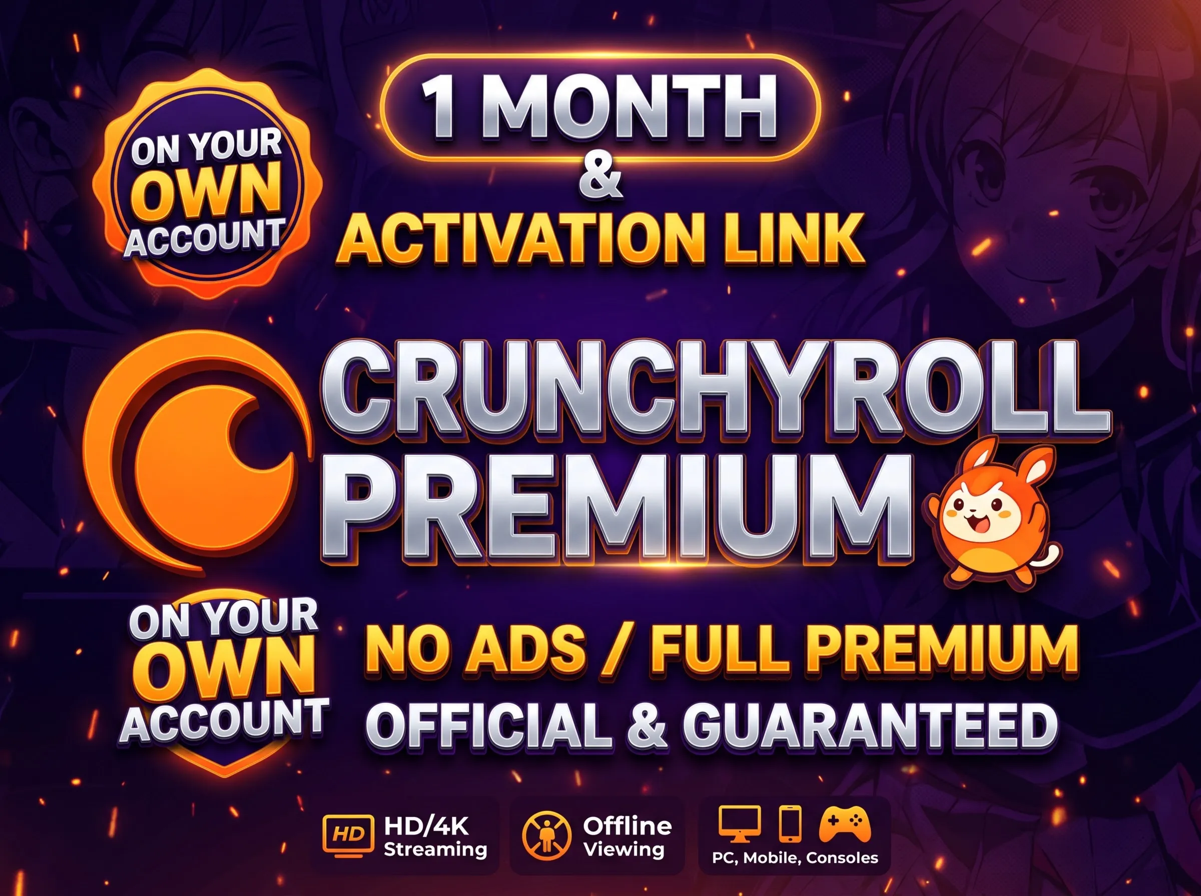 Crunchyroll Premium 1 Месяц | Ссылка Активации | На Ваш Аккаунт
